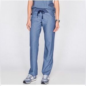Figs Livingston Basic Scrub Denim Blue Pant Size XS/P PO1327
